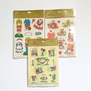 NEW Vintage 70s/80s Hallmark Joan Walsh Anglund Stickers Seals - Set of 3 Sealed